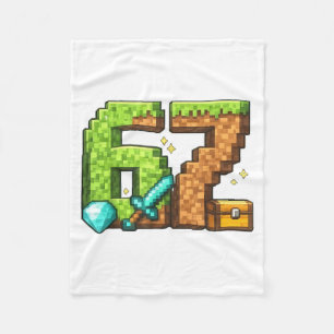 Six Seven 67 Meme Birthday Pixel Gamer Bday Party Fleece Blanket