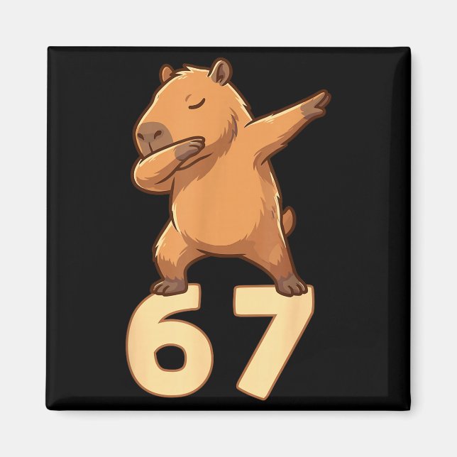 Six Seven 67 Meme Capybara Funny 67 Capybara For K Magnet (Front)