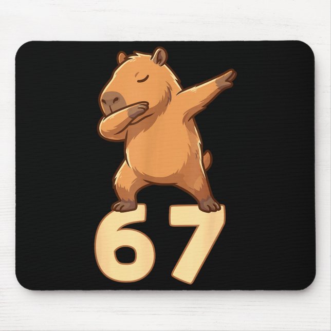 Six Seven 67 Meme Capybara Funny 67 Capybara For K Mouse Pad (Front)
