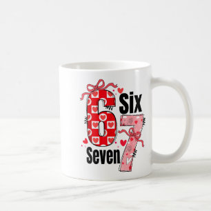 Six Seven 67 Meme Coquette Bow 6 7 Valentines Day Coffee Mug