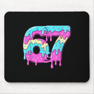 Six Seven 67 Meme Drippy Number 67 Ice Cream Mouse Pad