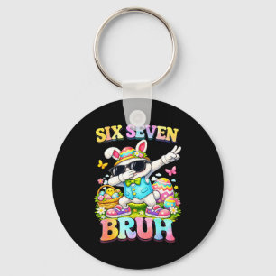Six seven 67 meme easter day egg 6 7 teens boys keychain