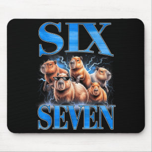 Six Seven 67 Meme Funny Capybara Bootleg Graphic  Mouse Pad