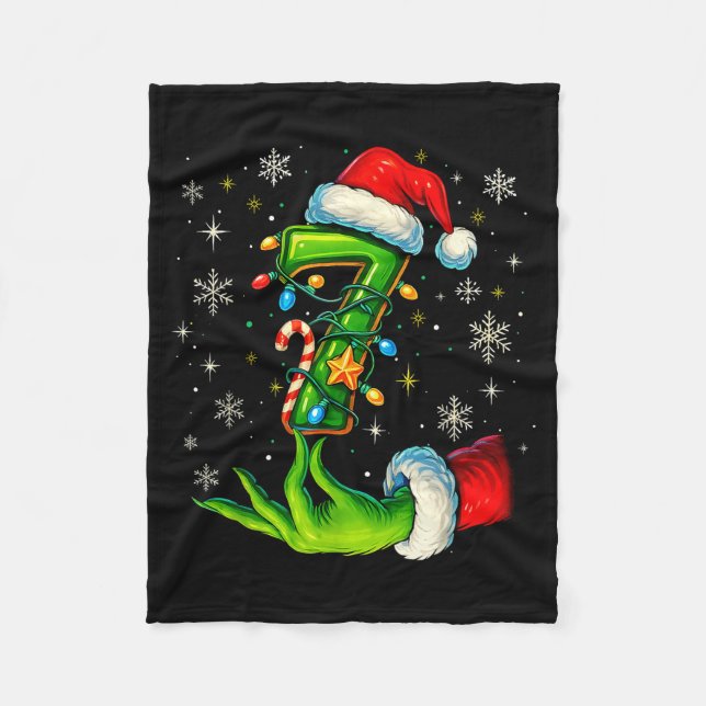 Six Seven 67 Meme Funny Christmas Couple Matching  Fleece Blanket (Front)