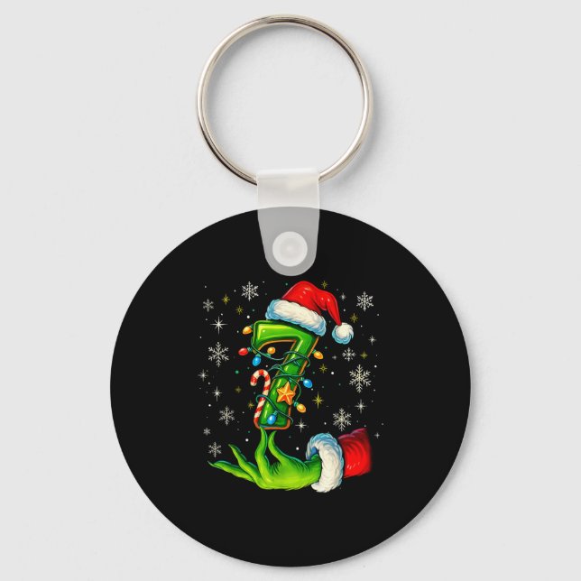 Six Seven 67 Meme Funny Christmas Couple Matching  Keychain (Front)