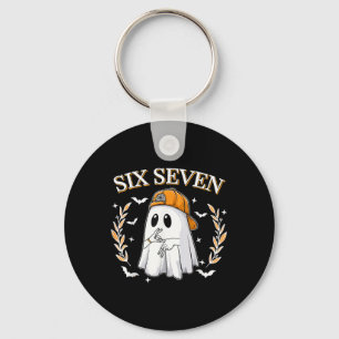 Six Seven 67 Meme Funny Ghost Halloween 6 7 Couple Keychain
