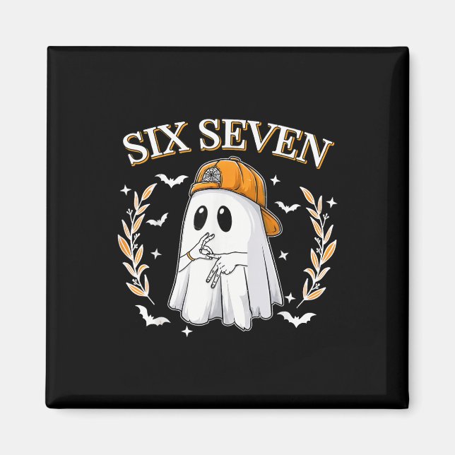 Six Seven 67 Meme Funny Ghost Halloween 6 7 Couple Magnet (Front)