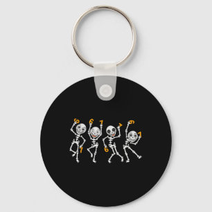 Six Seven 67 Meme Funny Halloween Dancing Skeleton Keychain