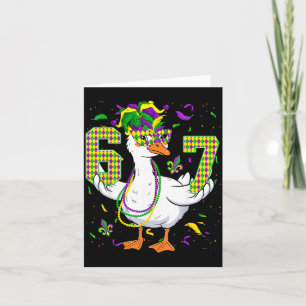 Six Seven 67 Meme Goose With Jester Hat & Bead Card