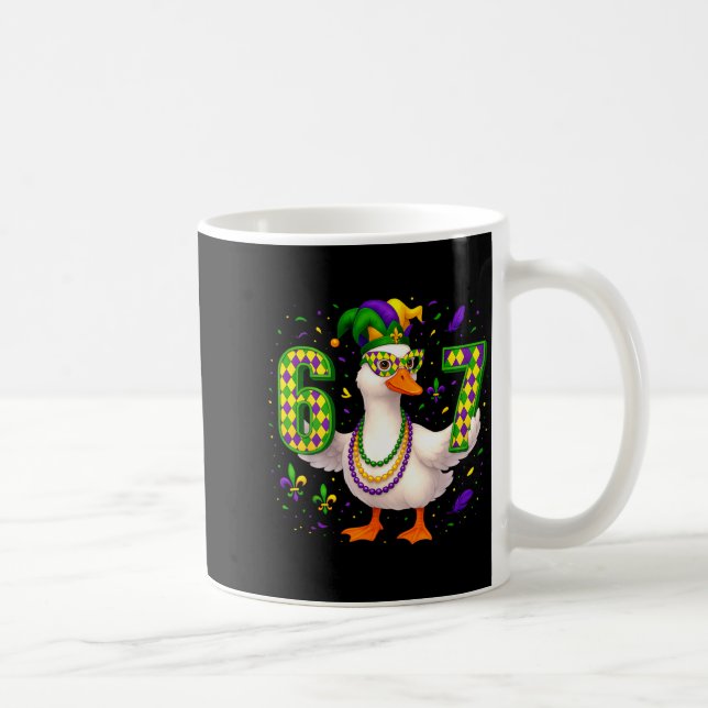 Six Seven 67 Meme Goose With Jester Hat &amp; Bead Coffee Mug (Right)