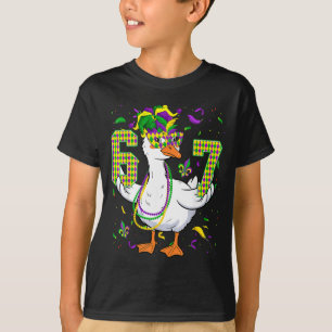 Six Seven 67 Meme Goose With Jester Hat & Bead T-Shirt