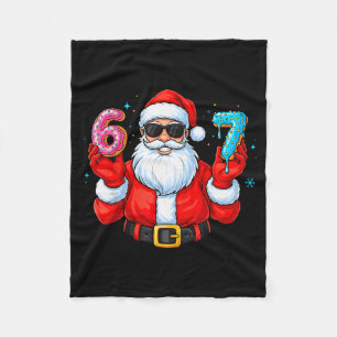 Six Seven 67 Meme Santa 67 Ice Cream Drip Christma Fleece Blanket
