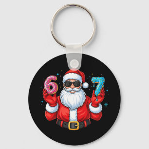 Six Seven 67 Meme Santa 67 Ice Cream Drip Christma Keychain
