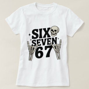Six Seven 67 Minimal Typography Design T-Shirt