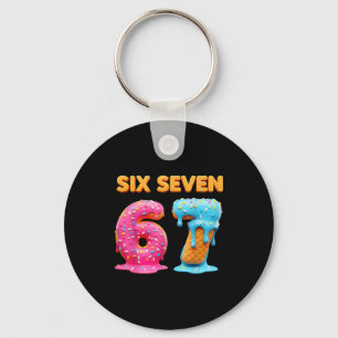 Six Seven 67 Number Meme Ice Cream Drip Gen Alpha  Keychain