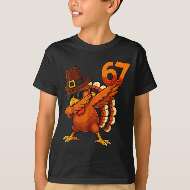 Six-seven-67-thanksgiving-meme-funny-thankful-turk T-Shirt (Front)