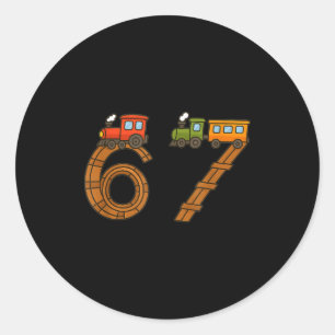 Six Seven 67 Train Tracks Trains Numbers 6 And 7 V Classic Round Sticker