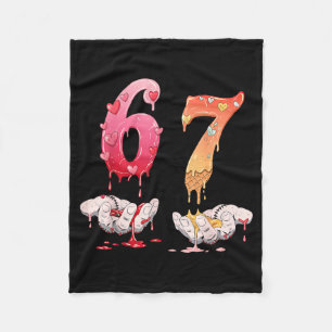 Six Seven 6 7 67 Funny Matching Valentines Day Cou Fleece Blanket