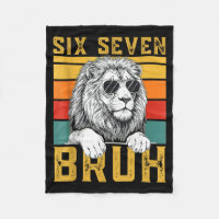 Six Seven 6 7 67 Meme Funny Lion Retro Vintage Des