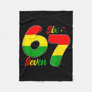Six Seven 6 7 Black History Month Funny Six Seven Fleece Blanket
