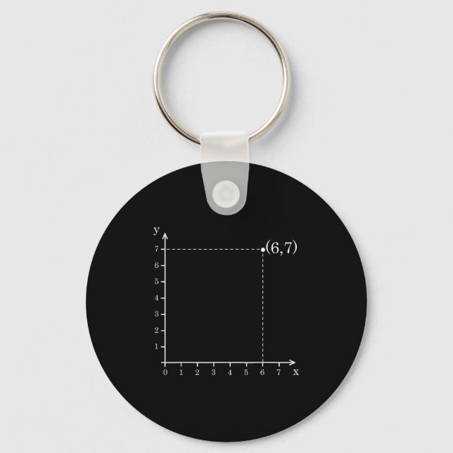 Six Seven 6 7 Coordinate Grid Plot Graph Plane Mem Keychain (Front)