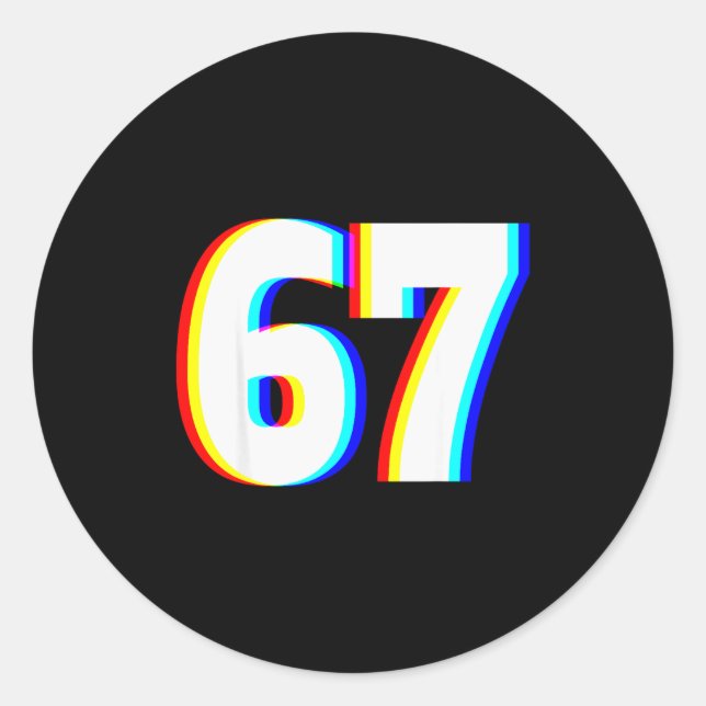 Six Seven 6 7 Edm Optical Illusion  Classic Round Sticker (Front)