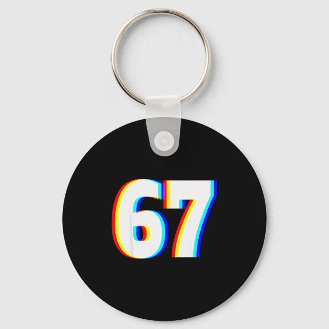 Six Seven 6 7 Edm Optical Illusion  Keychain (Front)
