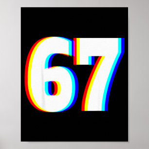 Six Seven 6 7 Edm Optical Illusion Poster