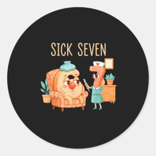 Six Seven 6 7 Funny 67 Gen Alpha Slang 6-7 Meme Nu Classic Round Sticker