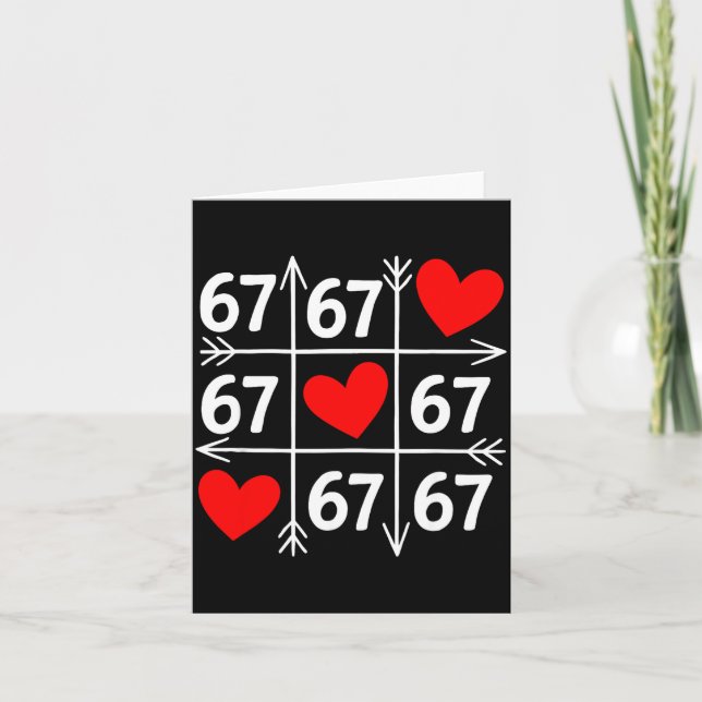Six Seven 6 7 Funny 67 Valentines Day Heart Men Wo Card (Front)