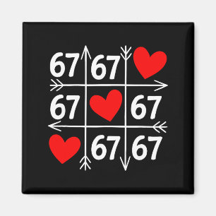 Six Seven 6 7 Funny 67 Valentines Day Heart Men Wo Magnet