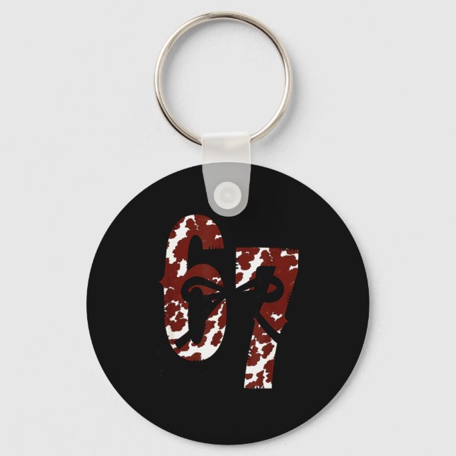 Six Seven 6 7 Funny Number Meme  Keychain (Front)