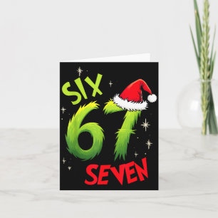 Six Seven 6 7 Gen Z Alpha Meme Slang Merry Christm Card