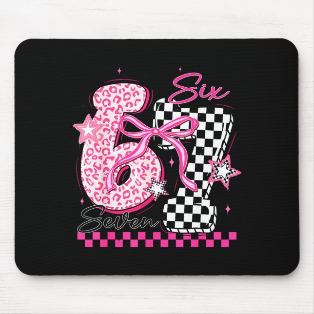 Six Seven 6 7 Leopard Checkered 67 Meme Teacher Wo Mouse Pad (Front)