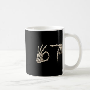 Six Seven 6 7 Meme 67 Skeleton Hand Halloween Cost Coffee Mug