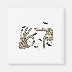 Six Seven 6 7 Meme 67 Skeleton Hand Halloween Cost Magnet