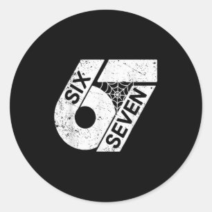 Six Seven 6 7 Meme 6 7 Halloween Costume Classic Round Sticker