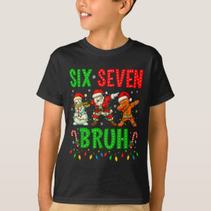 Six Seven 6 7 Meme Dabbing Santa Gingerbread Chris T-Shirt