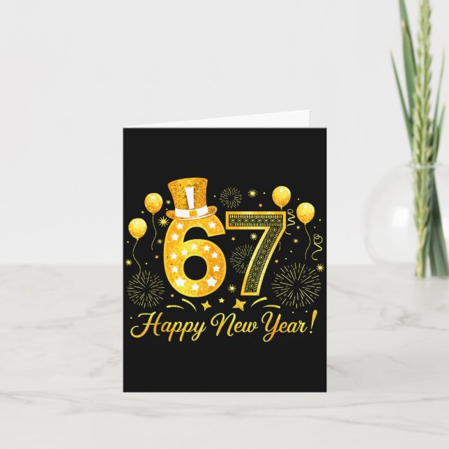 Six Seven 6 7 Meme Funny Happy New Year 67 2026  Card (Front)