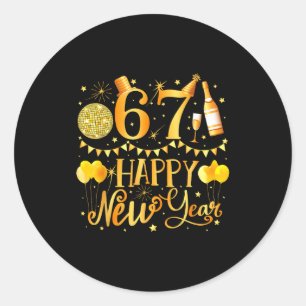 Six Seven 6 7 Meme Funny Happy New Year 67 2026 Classic Round Sticker