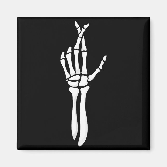 Six Seven 6 7 Meme Funny Skeleton Hands Sign Let's Magnet (Front)