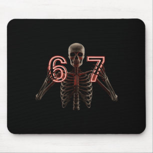 Six Seven 6 7 Meme Funny Skeleton Hands Sign Let's Mouse Pad