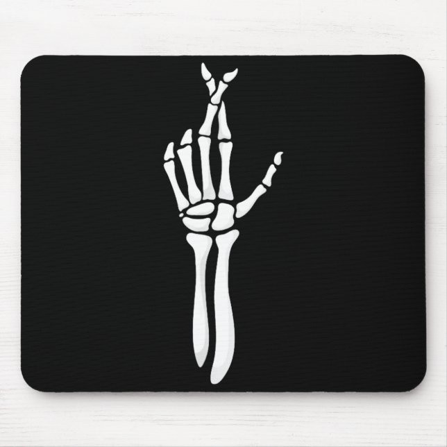 Six Seven 6 7 Meme Funny Skeleton Hands Sign Let's Mouse Pad (Front)