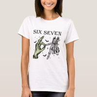 Six Seven 6 7 Meme Funny Witch Skeleton Hands