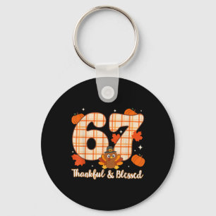 Six Seven 6 7 Meme Number 67 Turkey Thanksgiving T Keychain