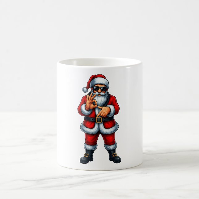  Six Seven 6 7 Meme Santa Christmas  Coffee Mug (Center)