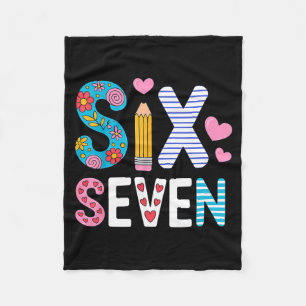 Six Seven 6 7 Meme Teacher  Fleece Blanket