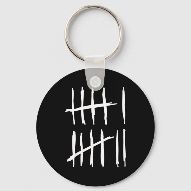 Six Seven 6 7 Tally Marks 67 Meme 6-7 Numbers Funn Keychain (Front)