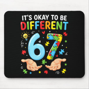 Six Seven Autism Awareness 67 Puzzle Men Women Mouse Pad