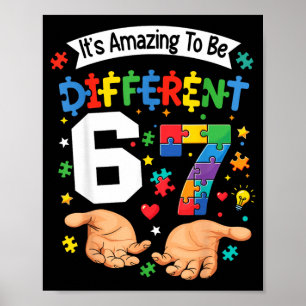 Six Seven Autism Awareness 6 7 Women Men Boys Kids Poster